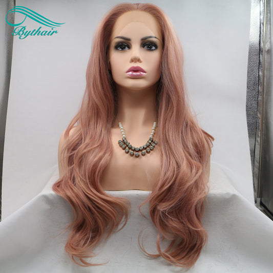 Long Synthetic Lace Front Wig Natural Wavy Cosplay Wigs For Women Heat Resistant Fiber Light Brown Lace Wigs