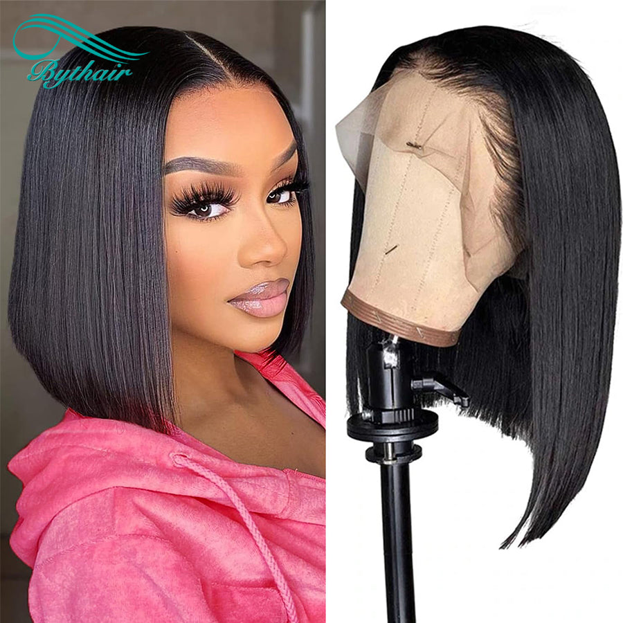 Silky Straight Bob Wig Human Hair 13x4 13x6 Lace Front Wig Glueless Wig