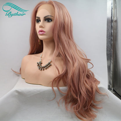 Long Synthetic Lace Front Wig Natural Wavy Cosplay Wigs For Women Heat Resistant Fiber Light Brown Lace Wigs