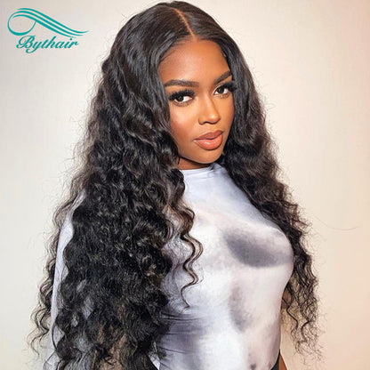 Water Wave Silk Top Lace Front Wigs Human Hair 5"x 5" Silk Base 13x6 Lace Front Wig Glueless With Baby Hair