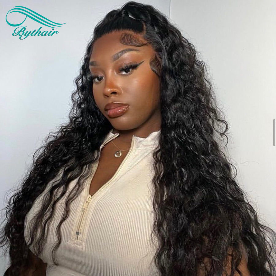 Deep Wave Lace Front Wigs Human Hair Glueless Pre Plucked 13x4 13x6 Hd Transparent Lace Frontal Wig