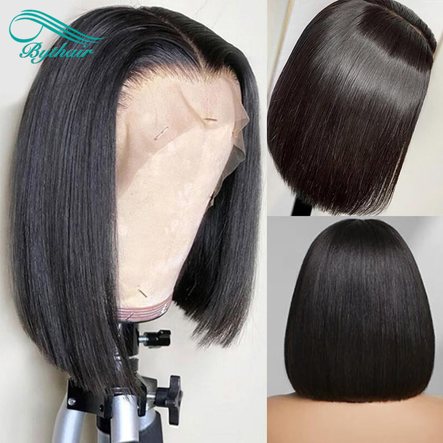 Silky Straight Bob Wig Human Hair 13x4 13x6 Lace Front Wig Glueless Wig