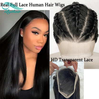 Straight Full Lace Wigs Human Hair HD Transparent Lace Human Hair Wigs For Black Women