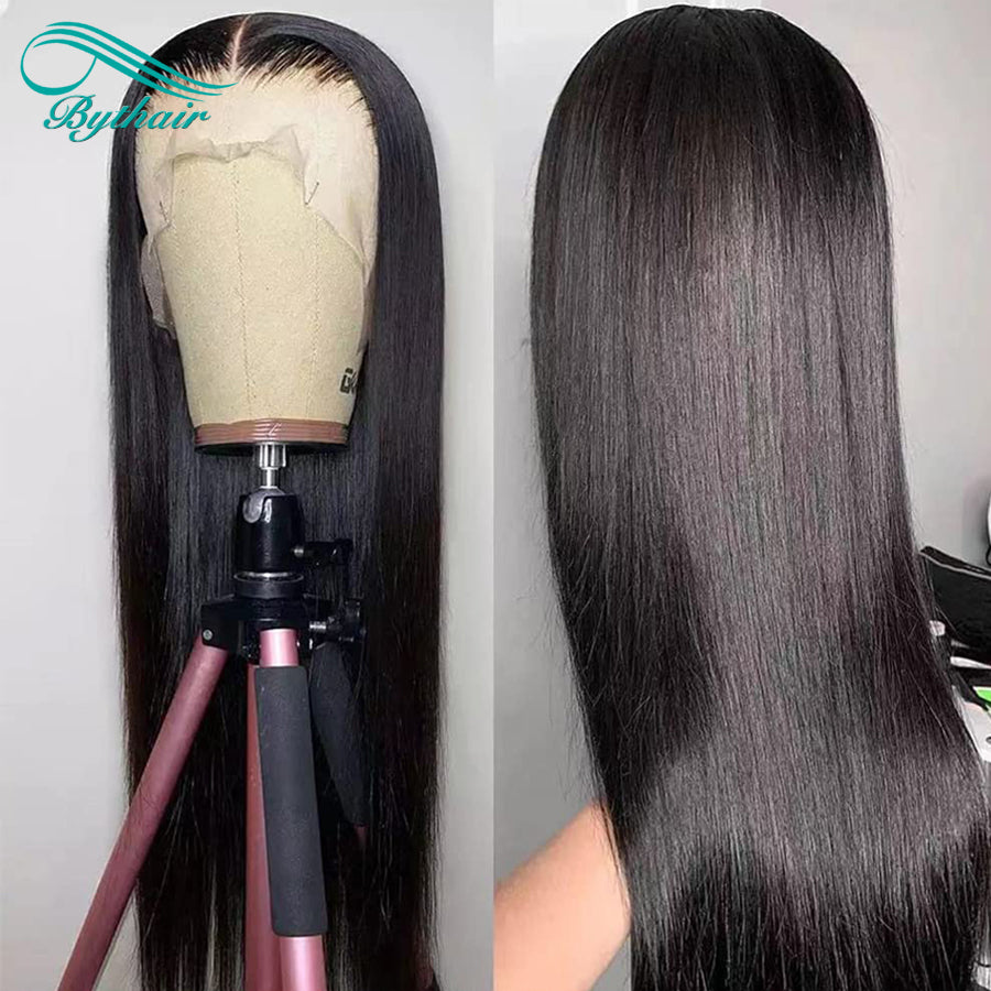 Silky Straight 5"x 5" Silk Top Lace Front Wig Brazilian Human Hair With Baby Hair