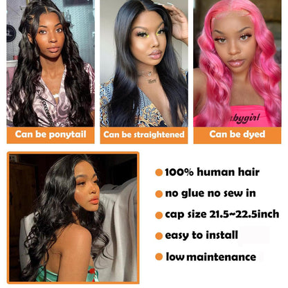 Body Wave Silk Top Lace Front Wigs Human Hair 5"x 5" Silk Base 13x6 Lace Front Wig Glueless With Baby Hair