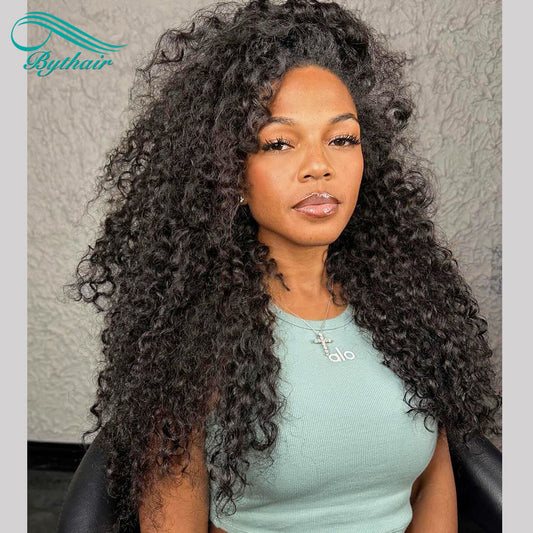 Jerry Curly Lace Front Wig Human Hair Glueless 13x4 13x6 Transparent Lace Frontal Wigs