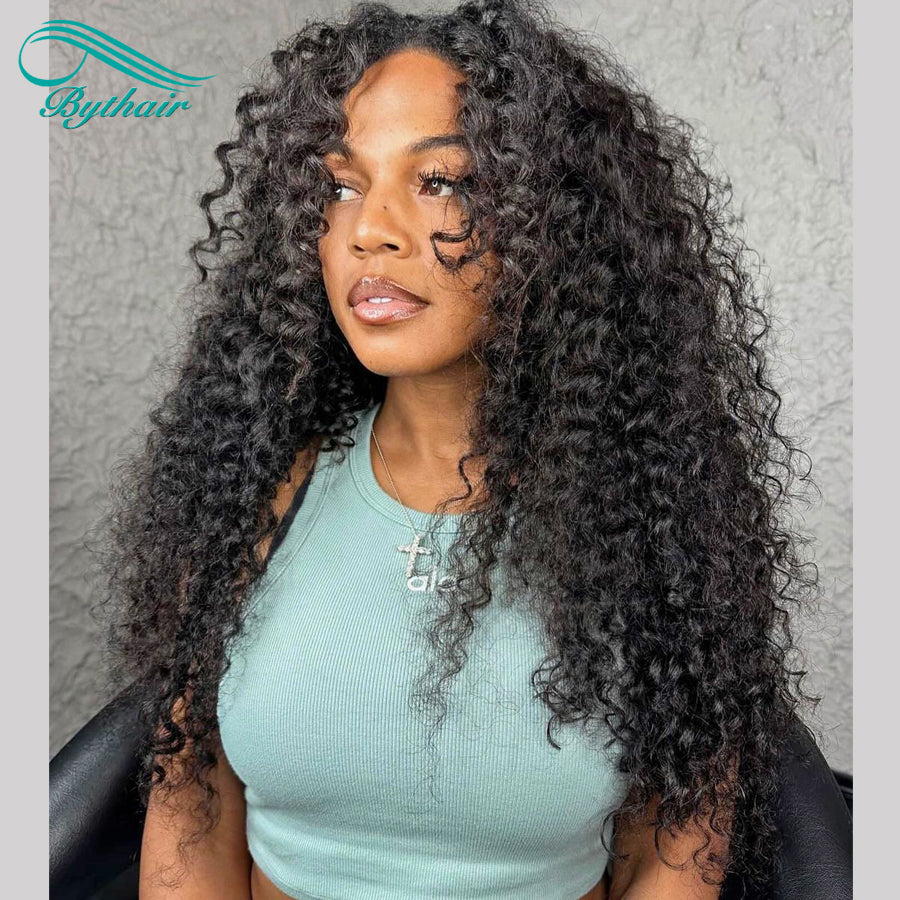 Jerry Curly Lace Front Wig Human Hair Glueless 13x4 13x6 Transparent Lace Frontal Wigs