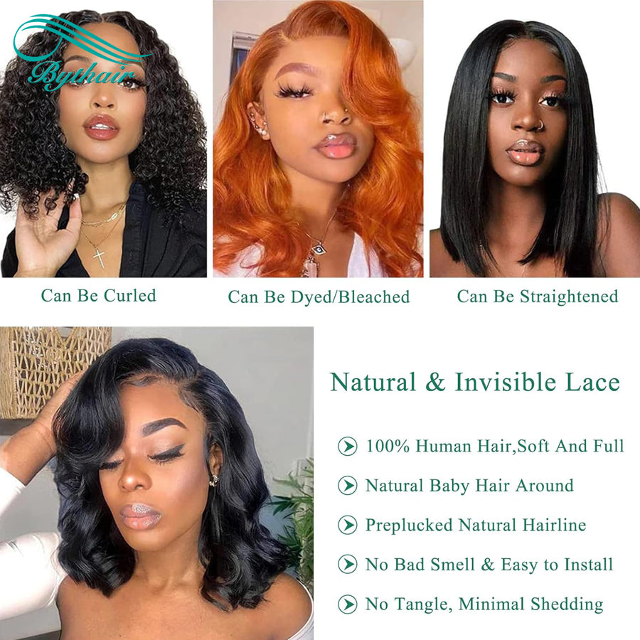 Short Body Wave Lace Front Wigs Human Hair 13x4 13x6 Lace Frontal Wigs 100% Human Hair