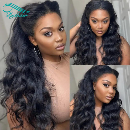 Loose Wave 5"x 5" Silk Top Lace Front Wig Human Hair Silk Base Lace Front Human Hair Wig With Baby Hair