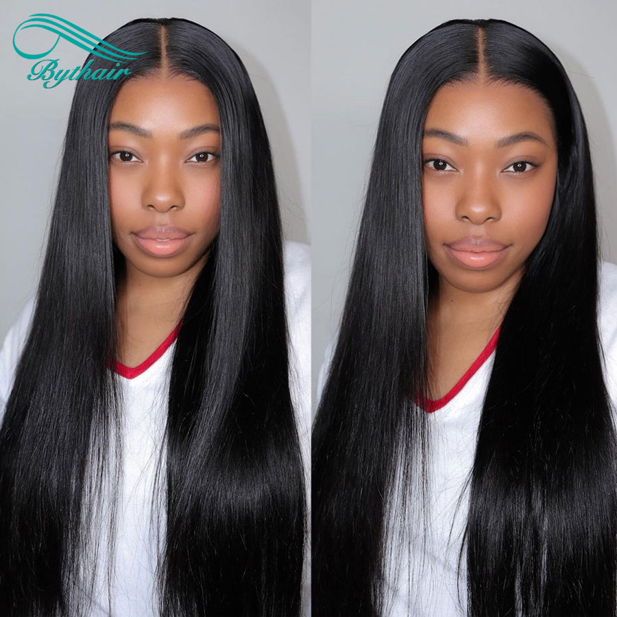 Silky Straight 5"x 5" Silk Top Lace Front Wig Brazilian Human Hair With Baby Hair