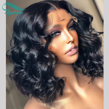 Glueless Human Hair Bob Wig Short Wavy 13x4 13x6 Lace Front Wig Brazilian Human Hair Wigs For Black Women