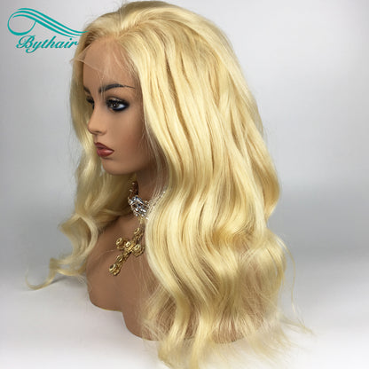 613 Blonde Body Wave Human Hair Lace Front Wigs Transparent HD Lace Wig