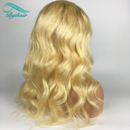 613 Blonde Body Wave Human Hair Lace Front Wigs Transparent HD Lace Wig