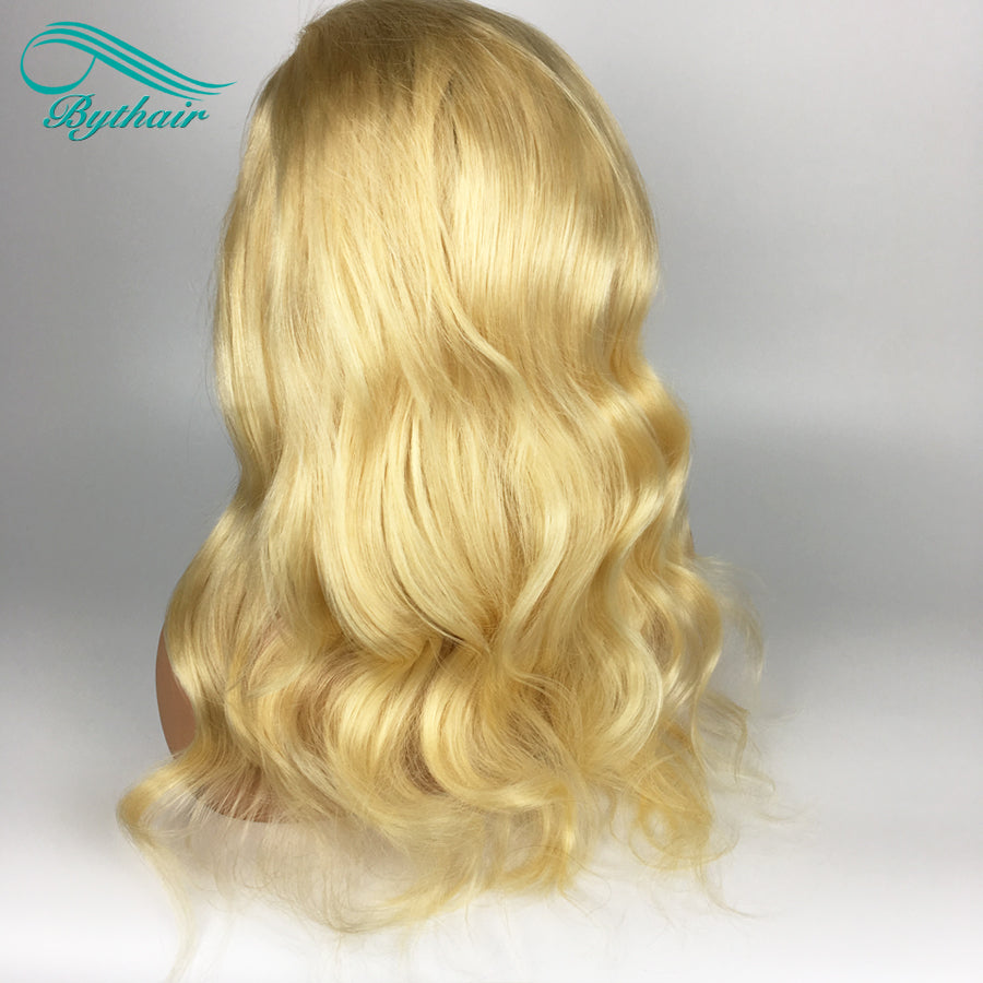 613 Blonde Body Wave Human Hair Lace Front Wigs Transparent HD Lace Wig