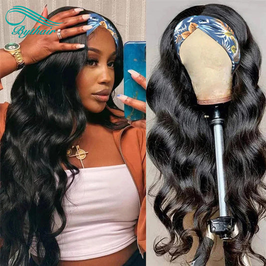 Body Wave Headband Wig Human Hair Glueless Brazilian Ready To Wear Wig bythairshop