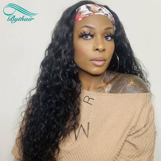 Loose Wave Headband Wig Human Hair 180% Density Brazilian Ready To Wear Wig bythairshop